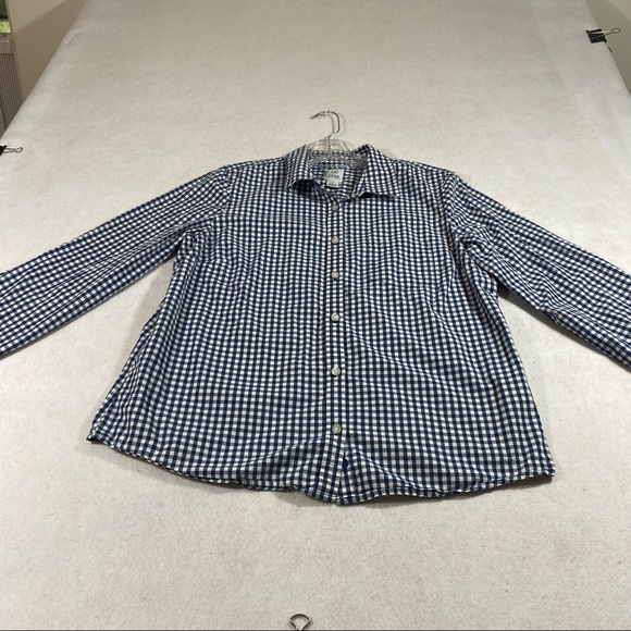 IZOD Gingham Button Down Shirt Long Adjustable Sleeve LG Cotton Blue Whi… - Picture 10 of 10